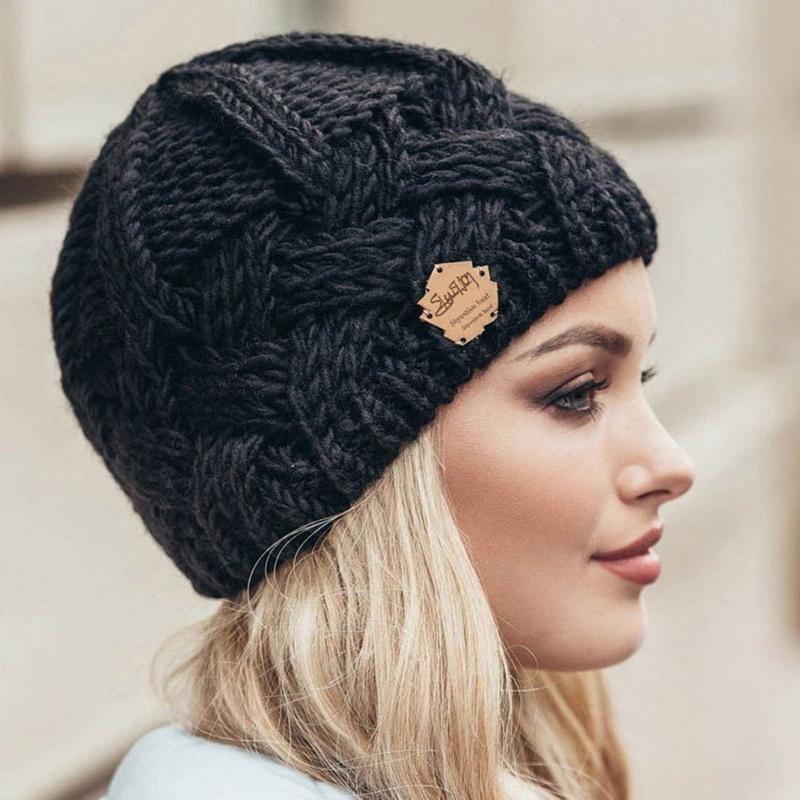 Hat Soft Autumn Winter Fashion Knitted Beanies For Women Girls Thermal Windproof Hat Crochet Skullies Wool Hat Skiing Beanie Street Caps