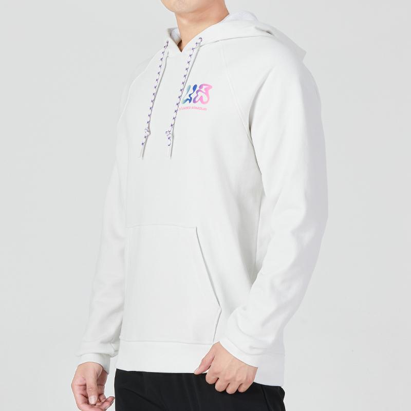 Under Armour Повышенные толстовки мужские белые с капюшоном умеренные обычные 1373844-112