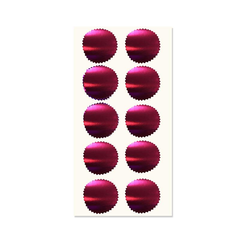 250Pcs/Roll 4.5Cm/1.77In Multi-Color Gear Steel Seal Certificate Gift Box Packaging Embossed Seal Sticker