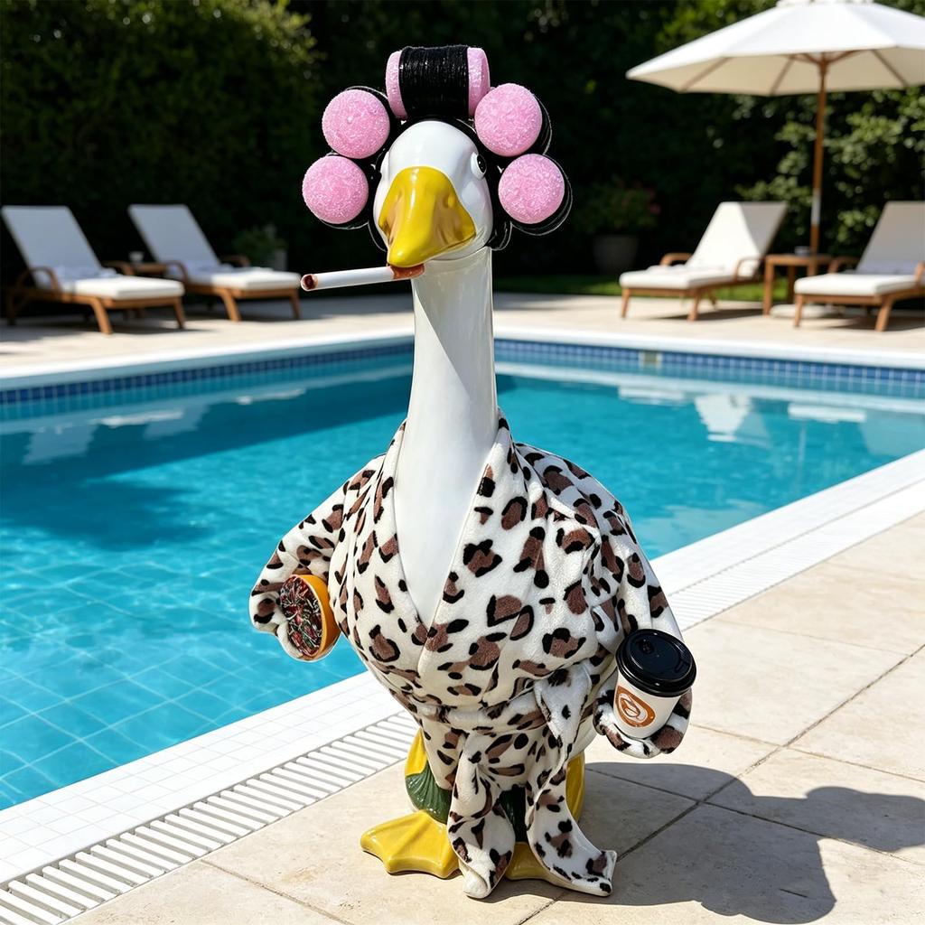 Courtyard Farm Decorative Goose Dress Sexy Leopard Fabric 23 Inch Goose Dress Set (6 Pieces) Color