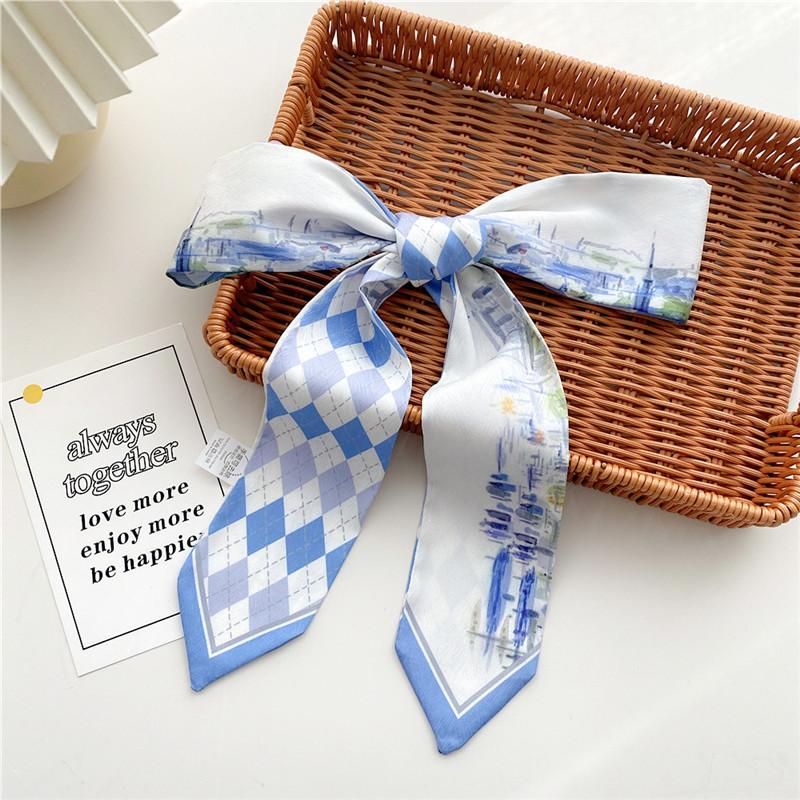 Thin Narrow Long Scarf Spring Autumn Bag Waist Belt Ribbon Hair Tie Scrunchies Headband Scarves Neck Wraps Neckerchief Headscarf