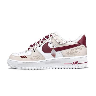 Nike Air Force 1 Нескользящая амортизация Устойчивость к истиранию Низкие кеды для скейтбординга Унисекс Белый Красный CW2288-111(Команда317-)