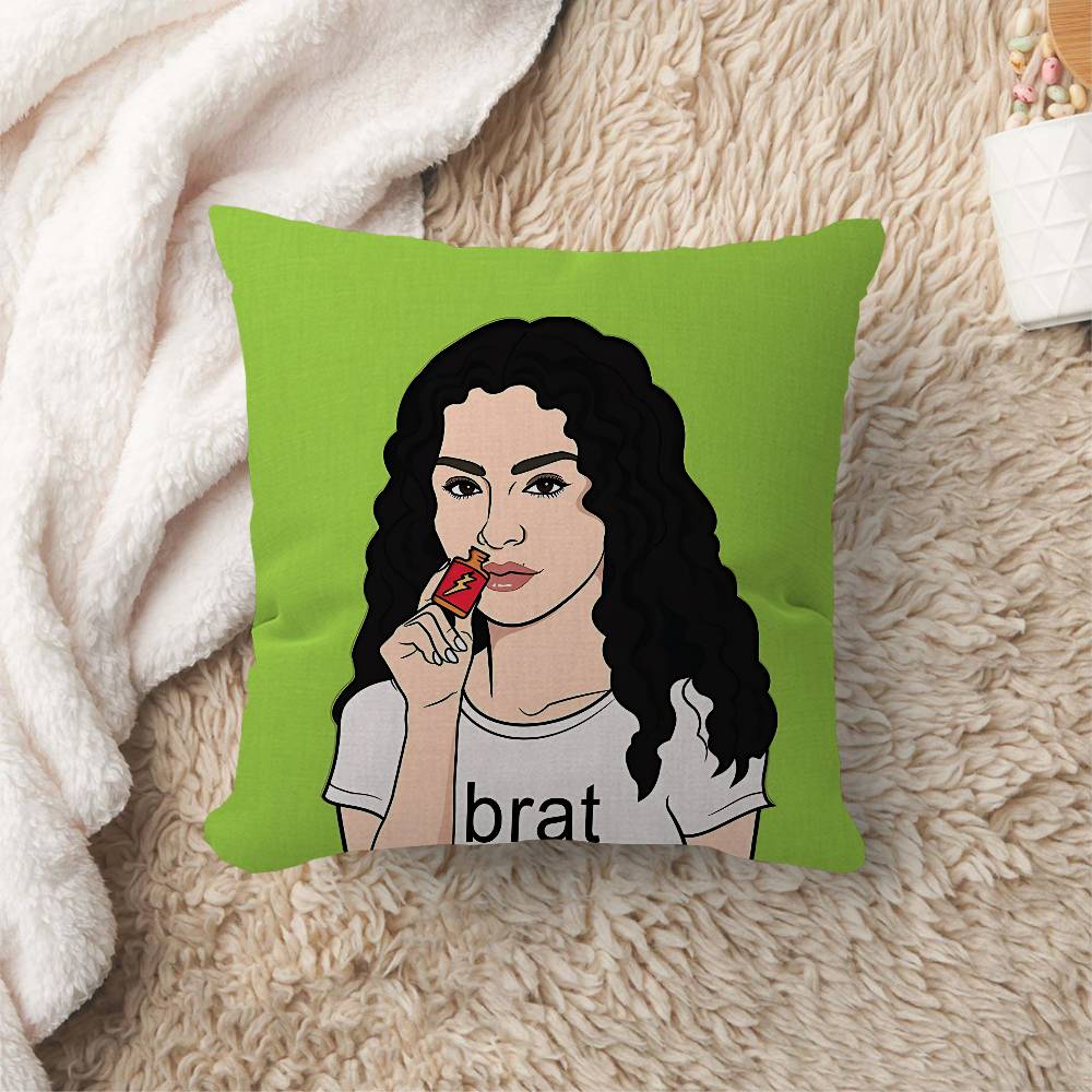Певица C-Charli X-Xcx B-Brat Счастливый Дракон Наволочка Чехол для Подушки на Диван Домашний Декор Подарок для Детей