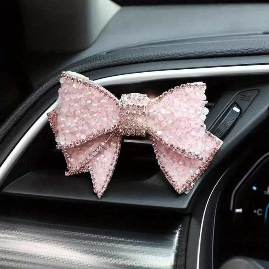 Car Air Vent Rhinestone Bow Air Freshener Decor Accessory