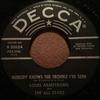 7-дюймовая пластинка LOUIS ARMSTRONG  Nobody Knows The Trouble Ive Seen  930624 Decca 1958 США Джаз Б/у