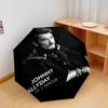 1 шт. Автоматический зонт Johnny Hallyday - Подходящий для путешествий, улицы, портативный зонт, Подарок на день рождения, Ежедневные принадлежности