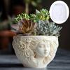 Рельеф богини круглый суккулентный растение цветочный горшок смола силиконовая форма длинноволосая роза женщина цветочный горшок коробка для хранения гипсовые формы