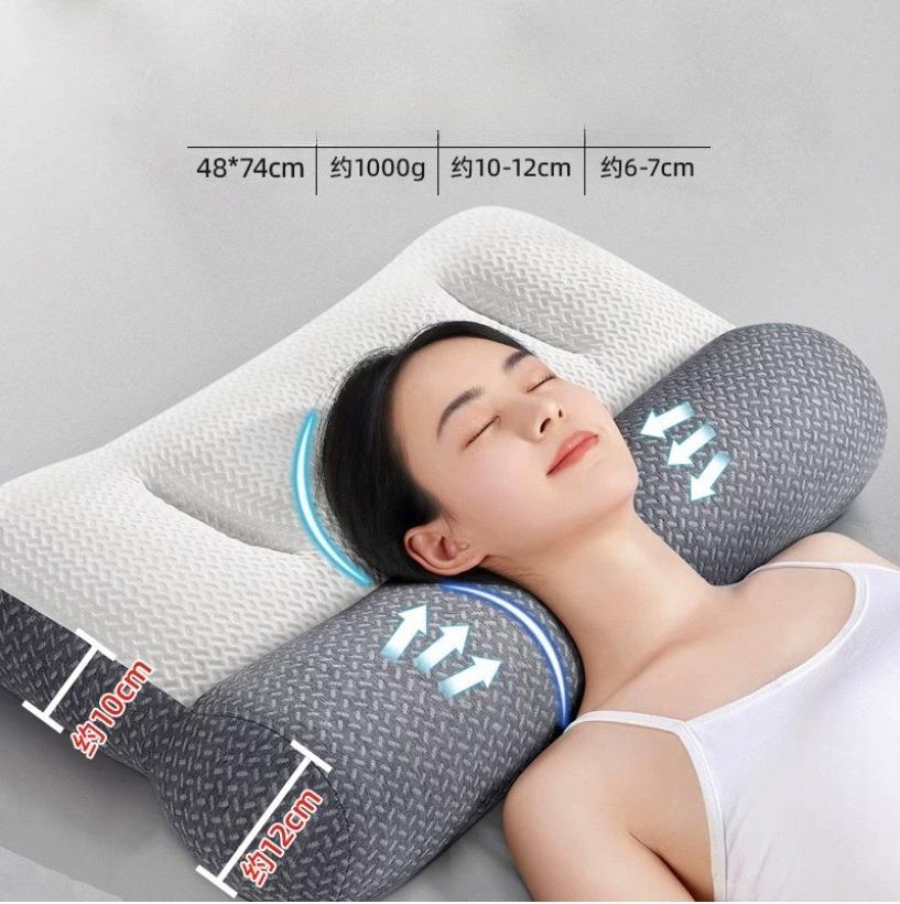 Зонированная подушка для сна, Подушка для шейной обратной тракции, Подушка с наполнителем из соевого волокна для поддержки шеи, Вязаная домашняя подушка для студенческого общежития