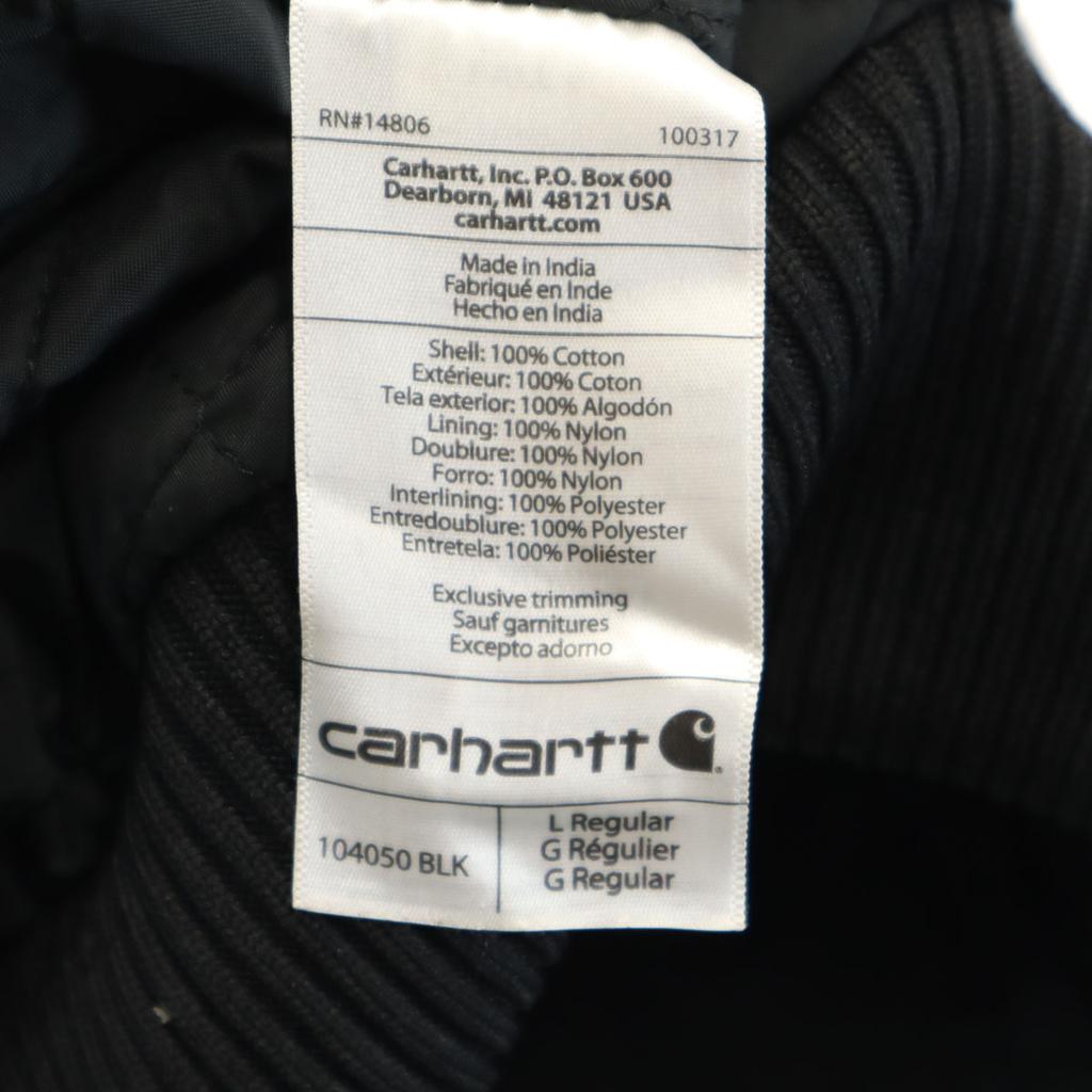 carhartt Active Jacket L Black Quilted Back Men's Used