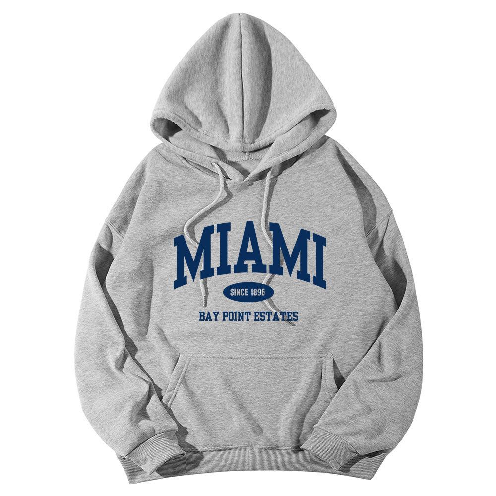 New casual sports sweater fleece hooded sports sweater men's and women's autumn and winter sports fashion