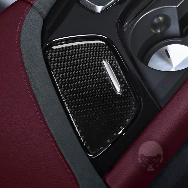 For Cadillac CTS 2014- Real Carbon Fiber Stickers Central gear shift storage box panel Car Accessories Interior decorative