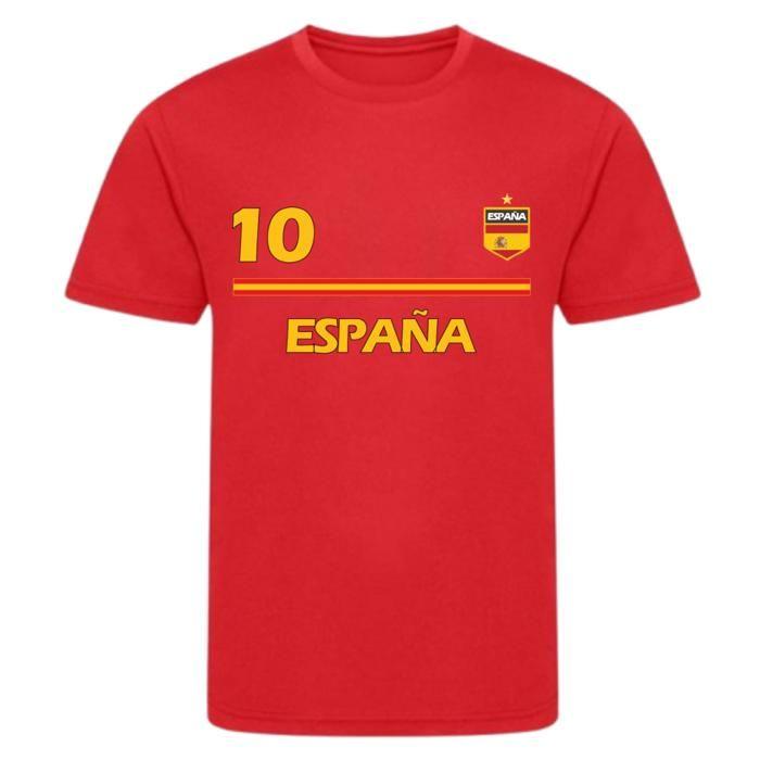 Ensemble football enfant - NPZ - Inspiré Espagne - Maillot rouge & short bleu royal - 5-6 ans - 100% polyester