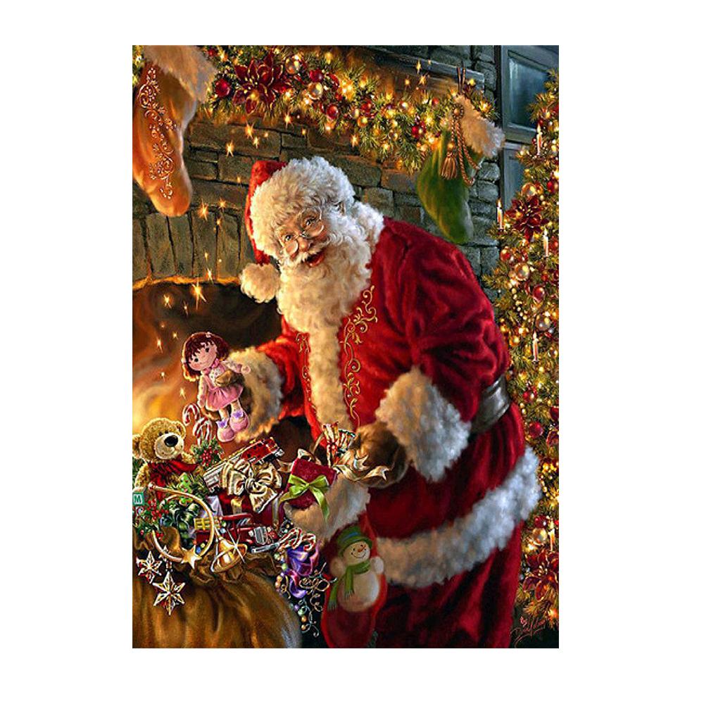 Новый продукт 5D Diy Алмазная картина Рождественский пейзаж Полный горный хрусталь Вышивка Санта-Клаус Мозаика Украшение дома