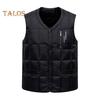 Мужской жилет с V-образным вырезом без рукавов, однотонный однобортный жилет с карманами, ветрозащитный утолщенный стеганый жилет, куртка
