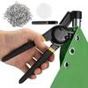 Soiiw Grommet Tool Kit Eyelet Grommet Handheld Puncher Tool Kit Eyelet Hole Punch Pliers Set Banner Maker Machine for Fabric Paper with Inch 600pcs