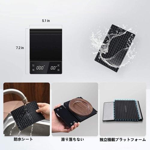 Gywjioy Coffee Scale with Timer, 3kg/0.1g High Precision, Drip Espresso Scale, Backlit LED Display (Japanese Instruction Manual Included)