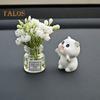 2 шт. комплект украшений для зеркала заднего вида автомобиля, симпатичная мини-ваза для цветов в виде кролика, украшения для приборной панели, аксессуары для салона автомобиля для женщин