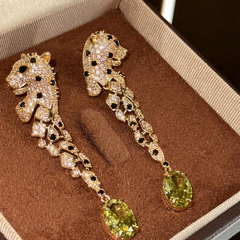 Electroplated Zircon Earrings, Necklace, Bracelet Set, Retro Luxury Accessories, Small and High End Female