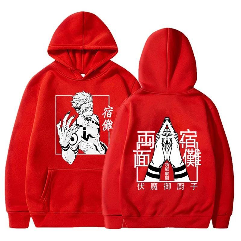 Модный аниме худи с принтом Ryomen Sukuna из Jujutsu Kaisen, толстовки с длинным рукавом, женские пуловеры в стиле харадзюку