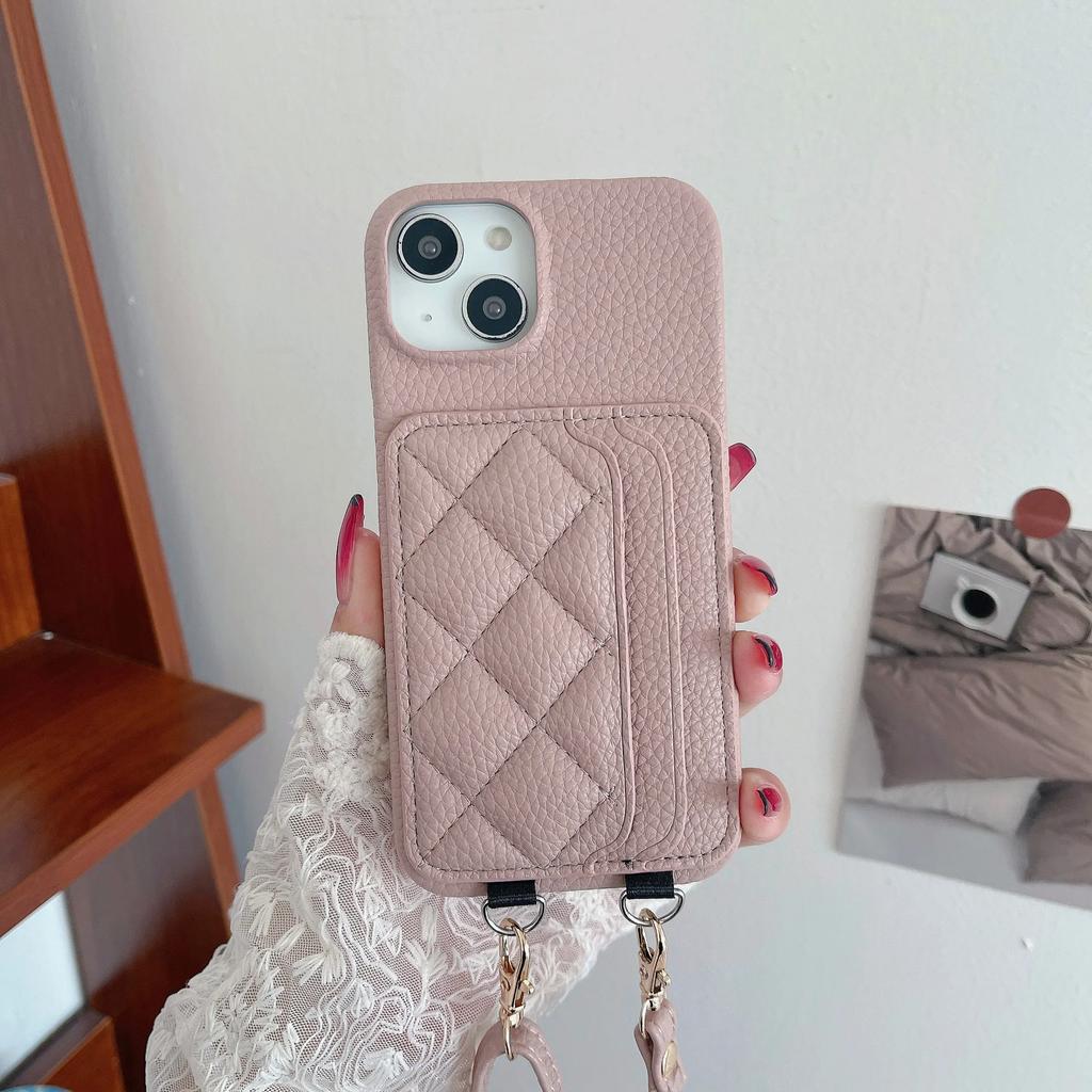 Crossbody Lanyard Luxury Card Slot Holder Phone Case for IPhone 15 14 Plus 13 12 11 Pro Max Wallet Strap Cord Bag Leather Cover