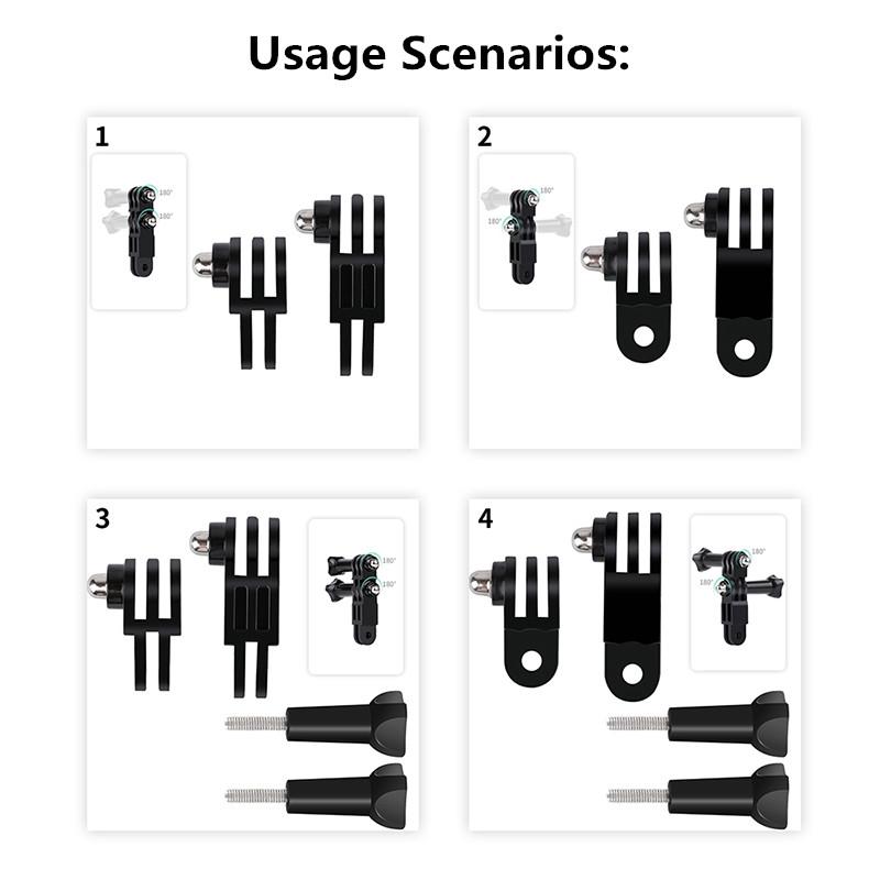 Поворотный рычаг, регулировка рычага, прямые соединения, адаптер, то же направление для Gopro 13 12 11 10 9 DJI Action 5 Pro Insta360 X4 X3 Аксессуары