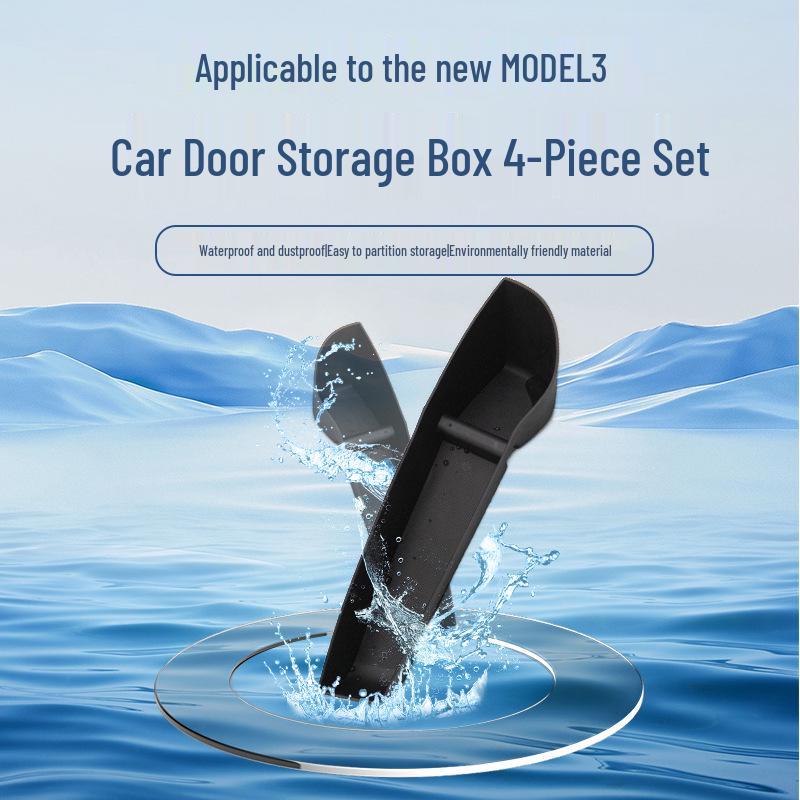 Tesla Model 3 Highland Набор из 4 водонепроницаемых органайзеров для хранения в дверях из TPE