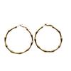 Golden Ring Bamboo Outline Ear Buckle Earrings, Personalized High-Grade Metal Temperament, Natural Fine Retro Light Luxury