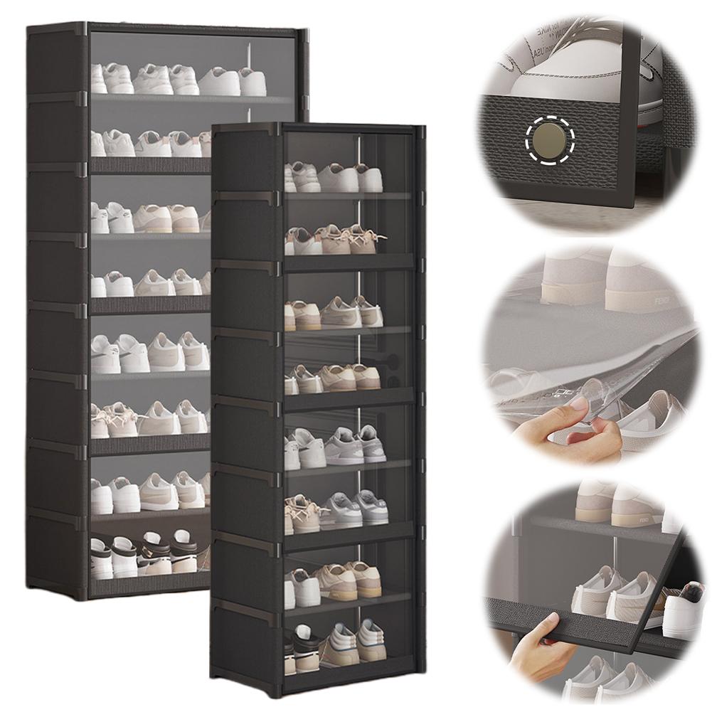 9-Tier Shoe Shelf Sneaker Rack Organizer 18 Pair Narrow Shoes Shelf Cabinet Holds 18 Pairs Shoe Stand Holder for Closet Entryway