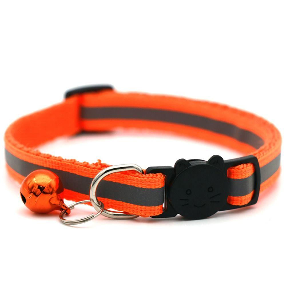 Adjustable Pets Collar with Bell Reflective Collar Trendy Cat Collar  Kitten Puppy