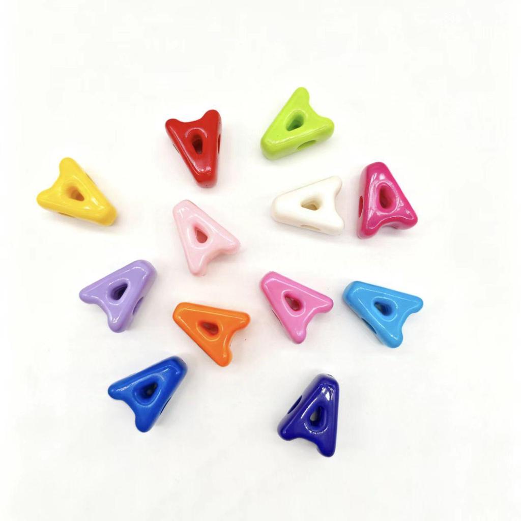 Colorful Acrylic Alphabet 'A' Beads for DIY Keychains & Charms