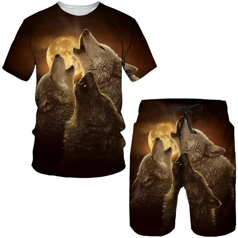 Летняя новая мужская и женская футболка с 3D-принтом, круглым вырезом и короткими рукавами, комплект уличной трендовой быстросохнущей футболки