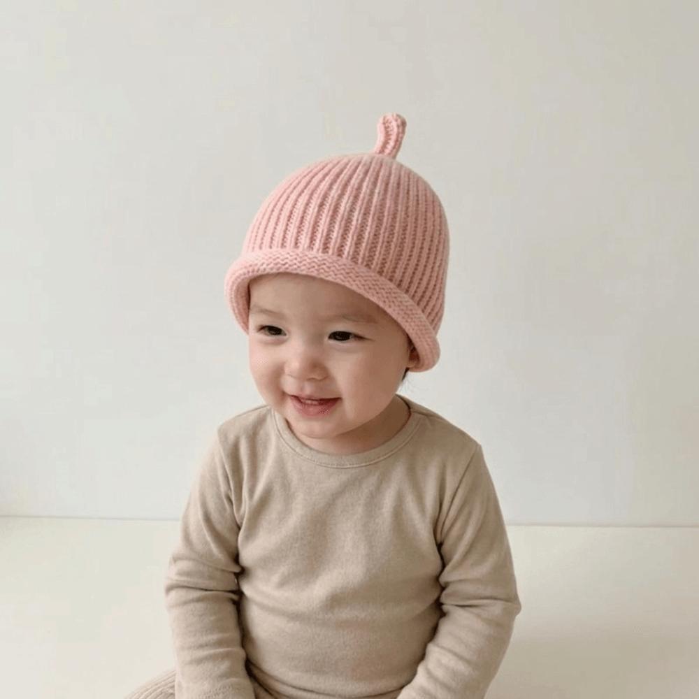 Solid Color Crochet Woolen Hat Woolen Toddler Pullover Hat Cute Kids Beanie Hat Girls