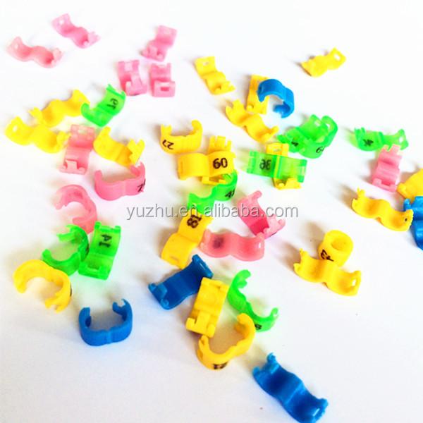 50 Pcs /bag Small Birds Rings ,plastic Finch Canary Rings 3mm Inner Size for Various Colors Birds Clips Birds Foot Accessories