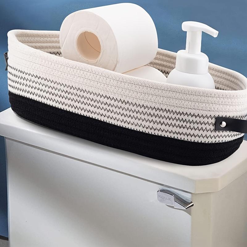 Hot Selling Elegant Oval Leather Handle Cotton Rope Toy Bathroom Storage Basket Storage Basket Storage Basket