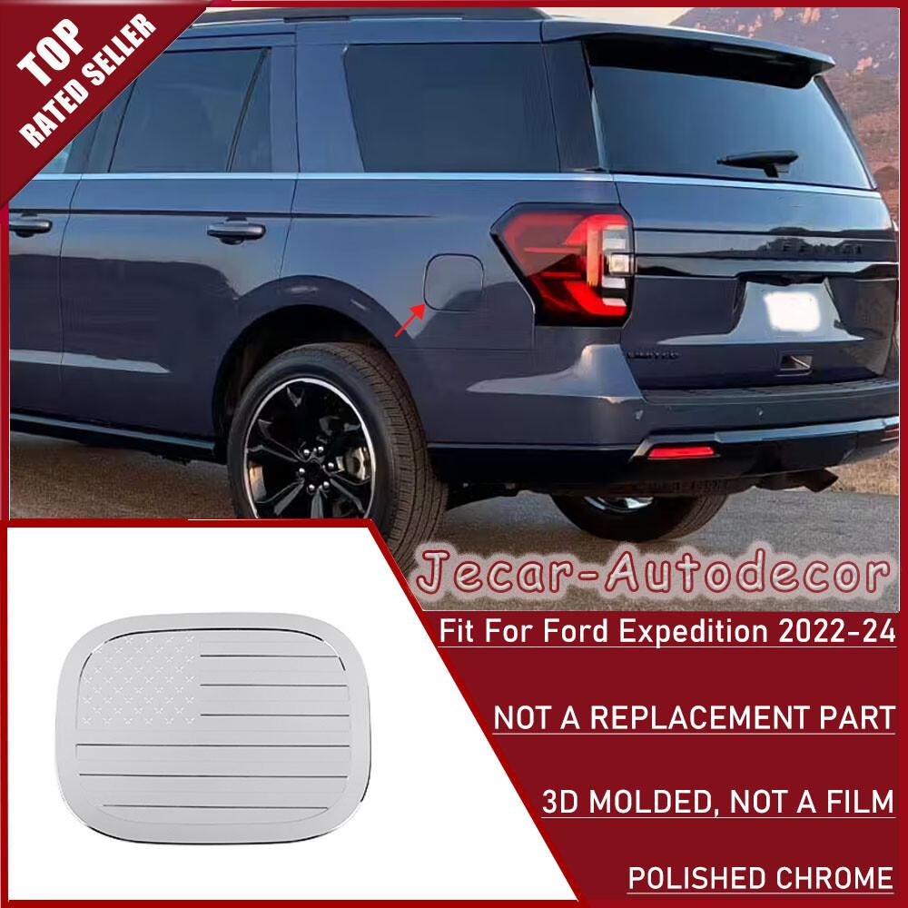 For 22-24 Ford Expedition Chrome Gas Fuel Filler Door Tank Cap Cover Decor TRIM