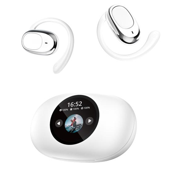 1 Pair Bluetooth-compatible Earphone with Earhook Noise Canceling HiFi Sound IPX5 Waterproof Wireless Over