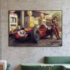 80S Retro Racing Poster Classic F1 Racing Poster Canvas Painting