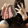 Knitted Five Finger Gloves for Women In Winter  Warm and Velvet Thickened  Student Anti Cold and Freezing Cycling Gloves