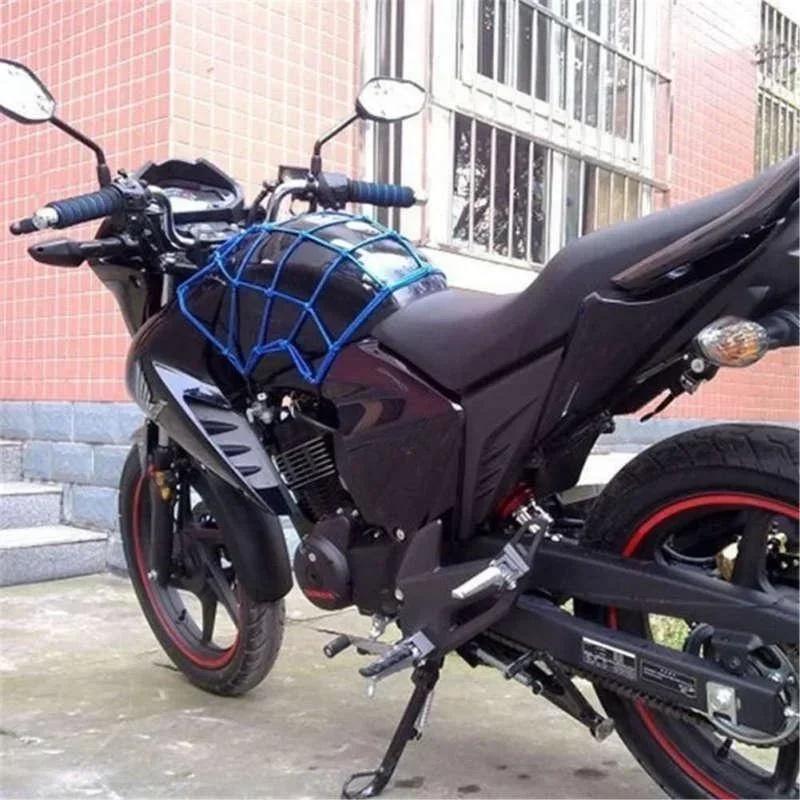 Мотоциклетная багажная сетка для велосипеда, 6 крючков, удерживающая топливный бак, сетка для багажа, веб-стиль, высокое качество, регулируемая грузовая сетка для мотоцикла