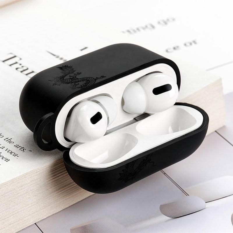 Крутые Чехлы для Наушников Airpods 4 2 3 Pro 1 Pro3 Pro2 с Рисунком Дракона, Змеи и Розы
