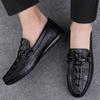 Genuine Leather Slip On Mens Loafers Crocodile Pattern Casual Shoes Designer Mocasines Hot Sale Man Driving Shoes Walking Flats