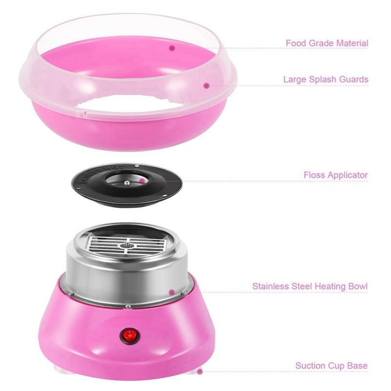 Тренд 2025 года Аппарат для сахарной ваты для детей, Мини-электрический аппарат для сахарной ваты с брызгозащитной пластиной для дома, детской вечеринки