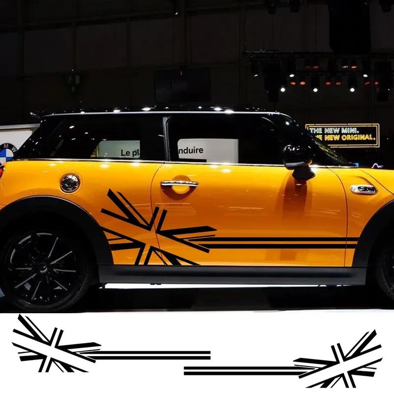 Car Sticker Flag Style Side Stripe Decals Accessories for Mini Cooper R56 R57 R58 R50 R52 R53 R59 R61 R60 F60 F55 F56 F54