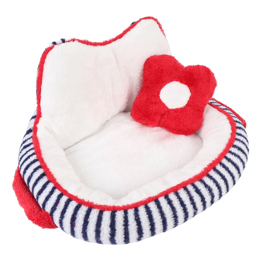 Indoor Cat Bed Warm Soft Enhanced Comfort Cute Look Washable Plush Cat Dog Bed for Autumn Winter S
