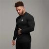 Мужские рубашки поло с длинным рукавом на молнии с отложным воротником осенние топы для бодибилдинга и фитнеса Slim Fit