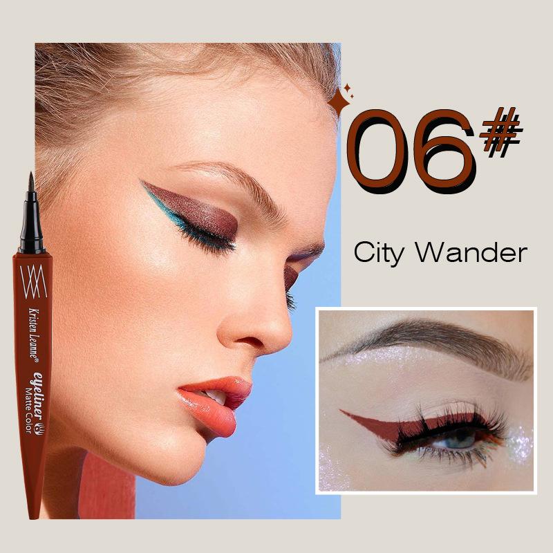 KRISTEN LEANNE Ультратонкий сердечник ручки матовый, сухой и не легко тускнеет, цветная подводка для глаз