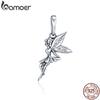 BAMOER Authentic 925 Sterling Silver Flower Fairy Dangle Pendant Charms Fit Original Bracelet DIY Jewelry