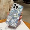 Простой цветочный узор роскошный блестящий чехол для iPhone 16 Pro Max 15 Pro 14 13 12 11 тонкий глянцевый ударопрочный гибридный ПК TPU прозрачный чехол для телефона