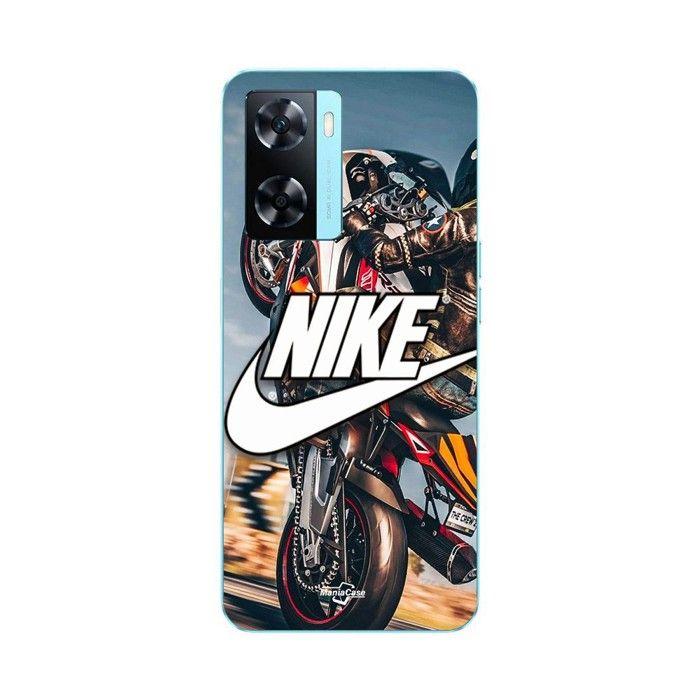 Coque pour Oppo A57s 4G nike logo blanc roue moto