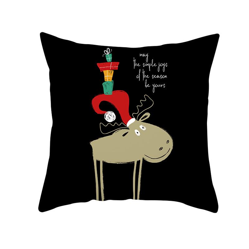 Персиковая кожа Рождественский принт Наволочка Мультяшное животное Дом Диван Подушка Чехол Прикроватная Спальня Подушка